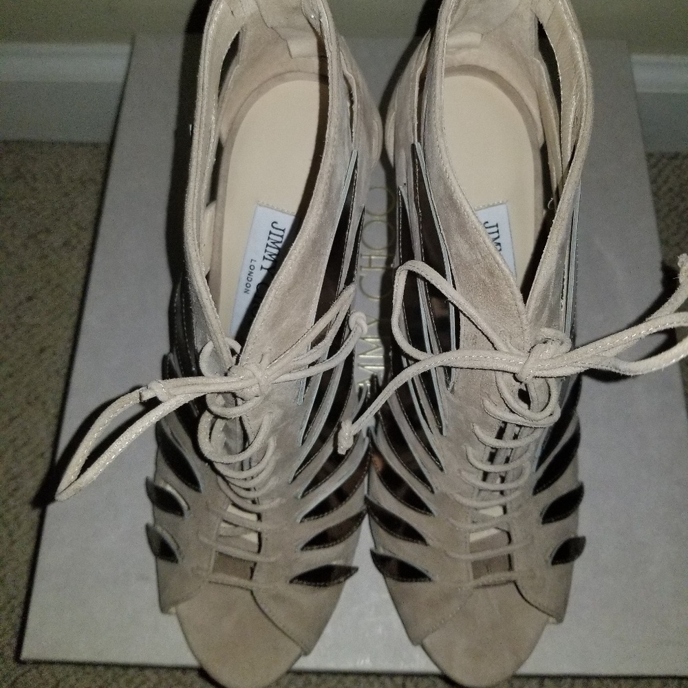Jimmy Choo Cutout Suede Sandal - Picture 6 of 6